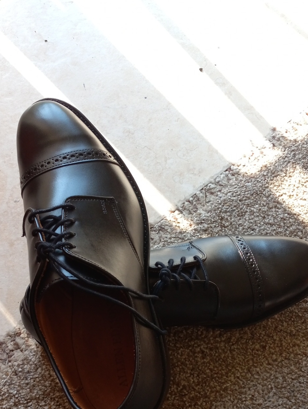 Allen Edmonds Black Cap-Toe Oxford with Brogue Detail